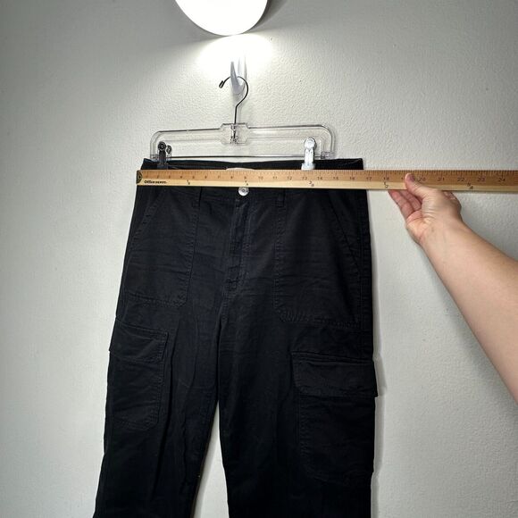 Zara Cute Black Wide Leg Pocketed Utility Cargo Khaki Trouser Pants 8 - Picture 5 of 9